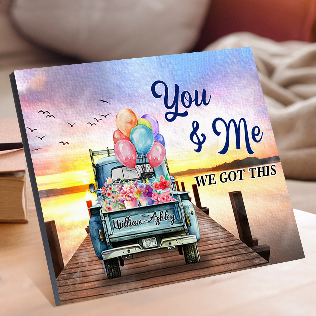 Personalised Wooden Plaque Custom Text Art Decorations Desktop Ornaments Couple Gifts - You & Me We Got This-Jessemade AU