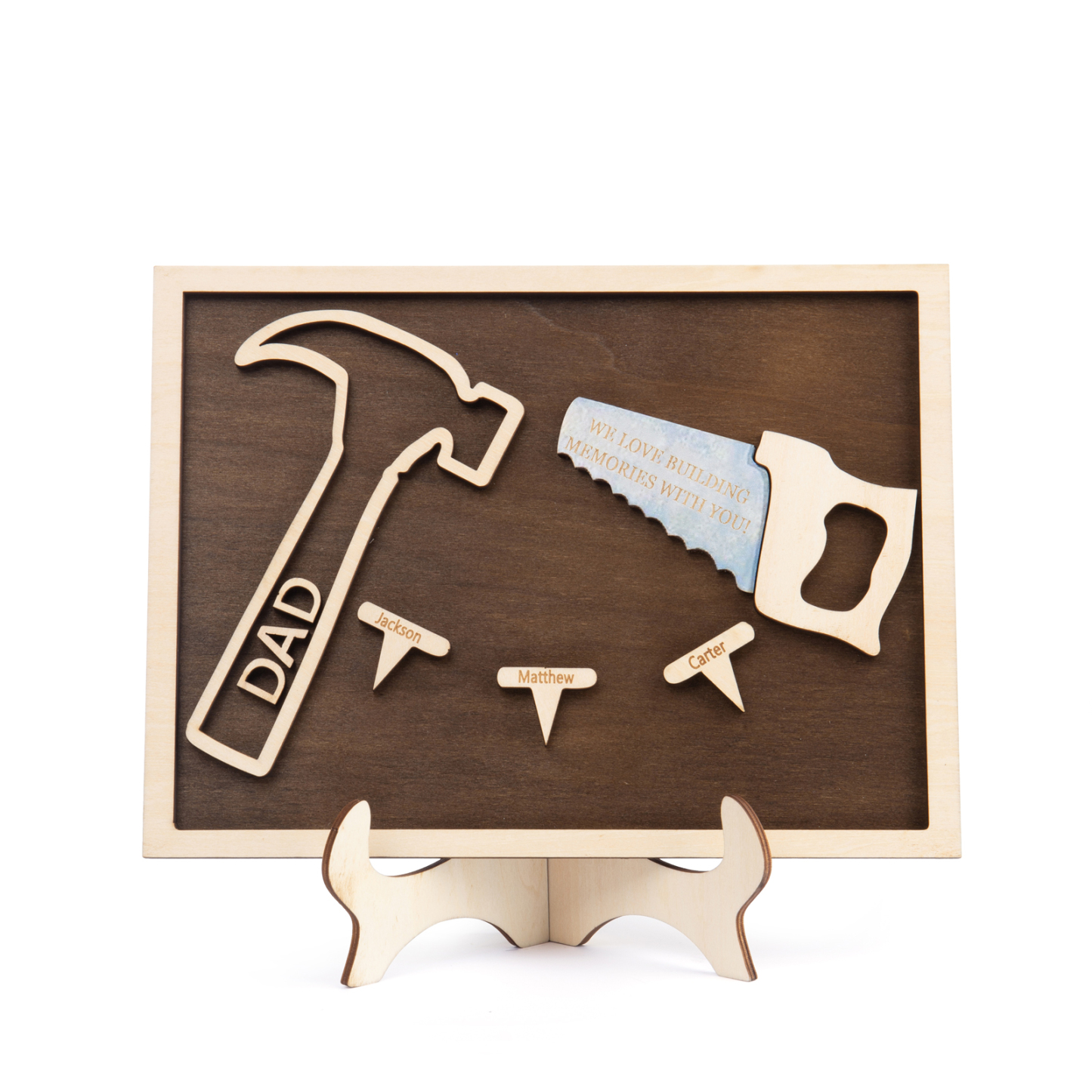 Dad Tool Set Wood Signs Custom 3 Names Father’s Day Handyman Construction Dad Sign-Jessemade AU