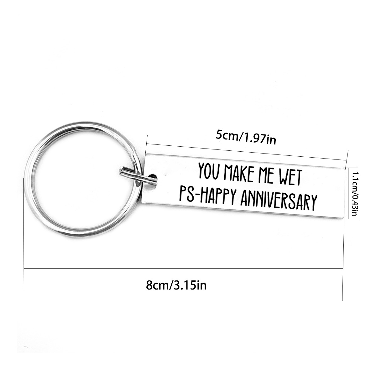 Personalised Text Keychain Funny Keychain Stainless Steel Anniversary Gift For Couples-Jessemade AU