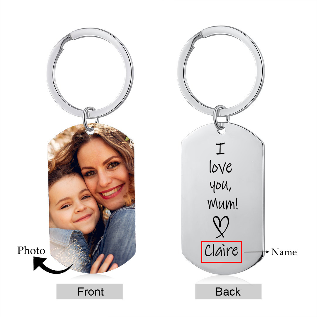 Personalised Mother Photo Keychain I Love You Mum Keyring-Jessemade AU