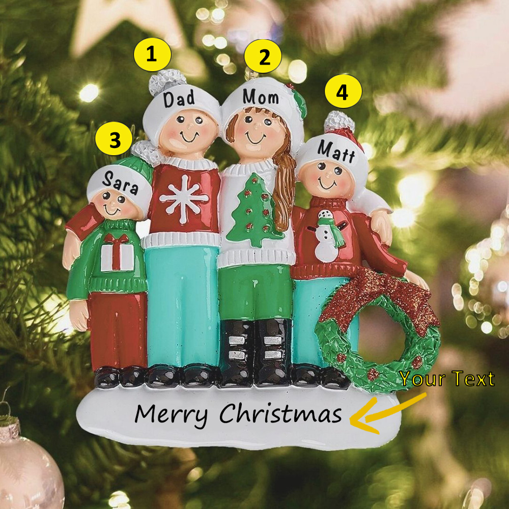 Personalised Family Christmas Ornament Custom 3 Names Hanging Ornament Gifts For Family-Jessemade AU