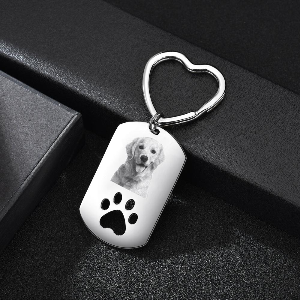 Personalised Keychain Engraved Photo Keychain Dog Tag Gifts For Pet-Jessemade AU