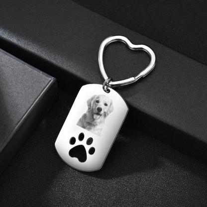 Personalised Keychain Engraved Photo Keychain Dog Tag Gifts For Pet-Jessemade AU