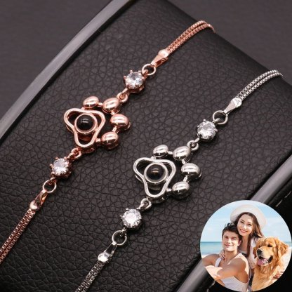 Personalised Photo Projection Bracelet Engraved Paw Bracelet Gifts For Her-Jessemade AU