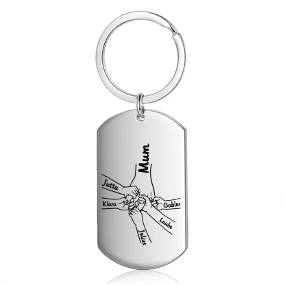 6 Names - Personalised Name Keychain Holding Hands Keychain Mother's Day Gifts For Grandma/Mother-Jessemade AU