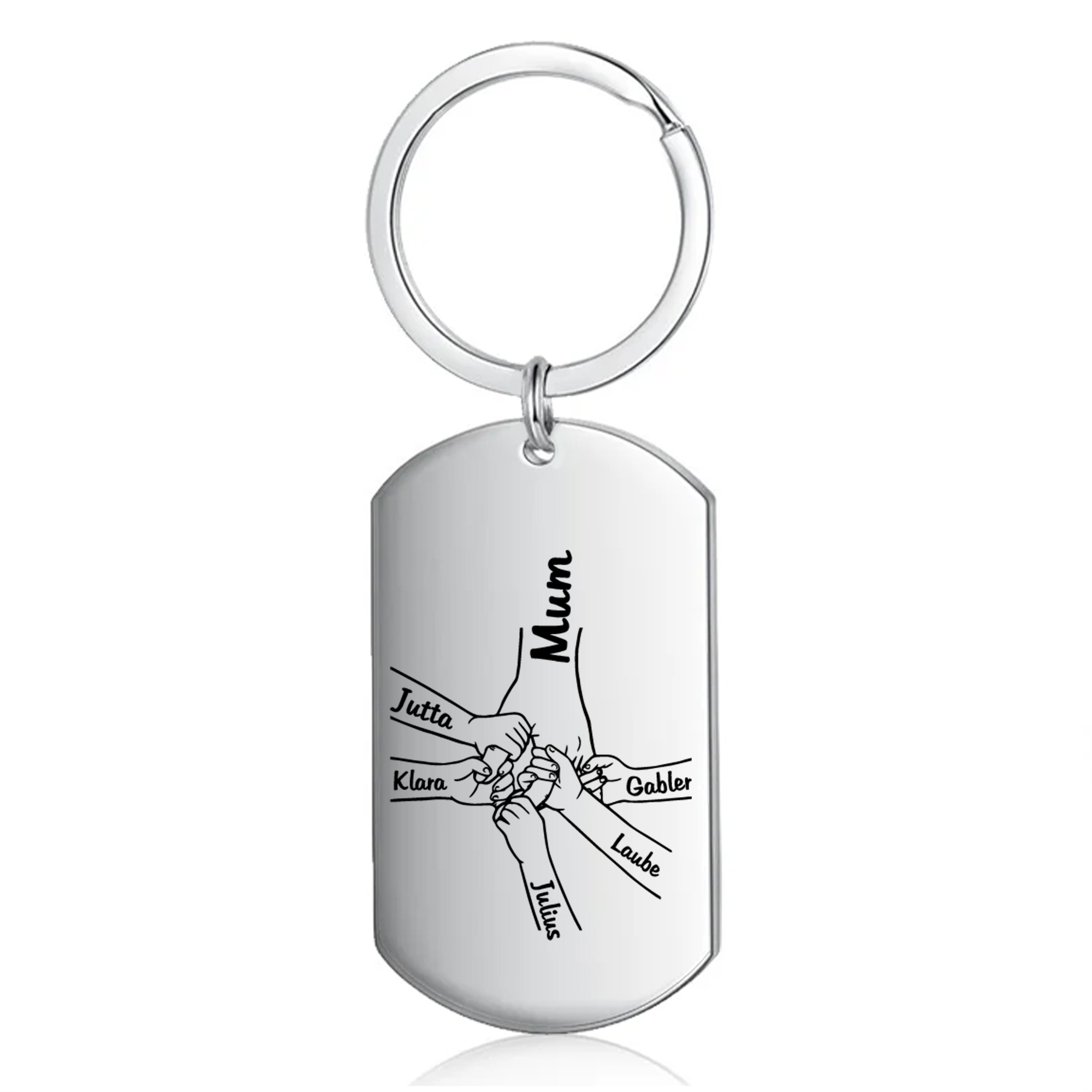 6 Names - Personalised Name Keychain Holding Hands Keychain Mother's Day Gifts For Grandma/Mother-Jessemade AU