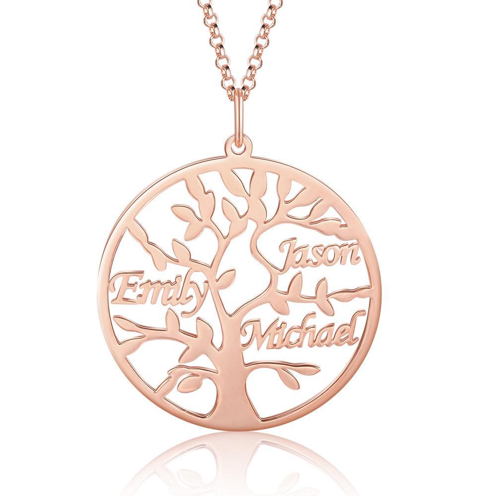 Personalised Family Tree Name Necklace Custom 3 Names Name Necklace-Jessemade AU