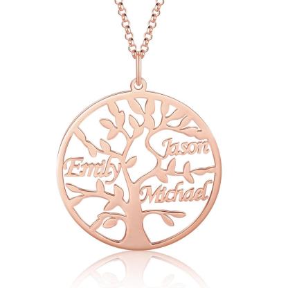 Personalised Family Tree Name Necklace Custom 3 Names Name Necklace-Jessemade AU