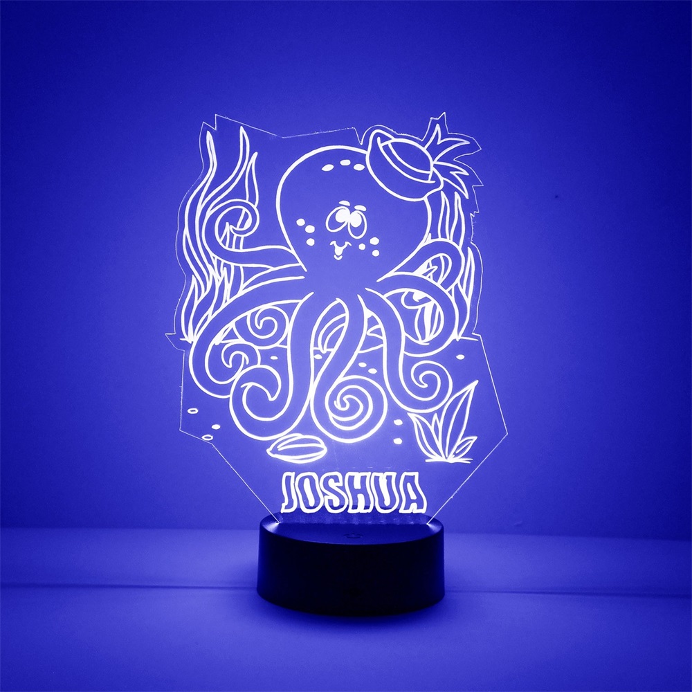 Custom Octopus Night Light 7 Colours Changing Night Light With Name LED Lamp Gifts For Kids-Jessemade AU