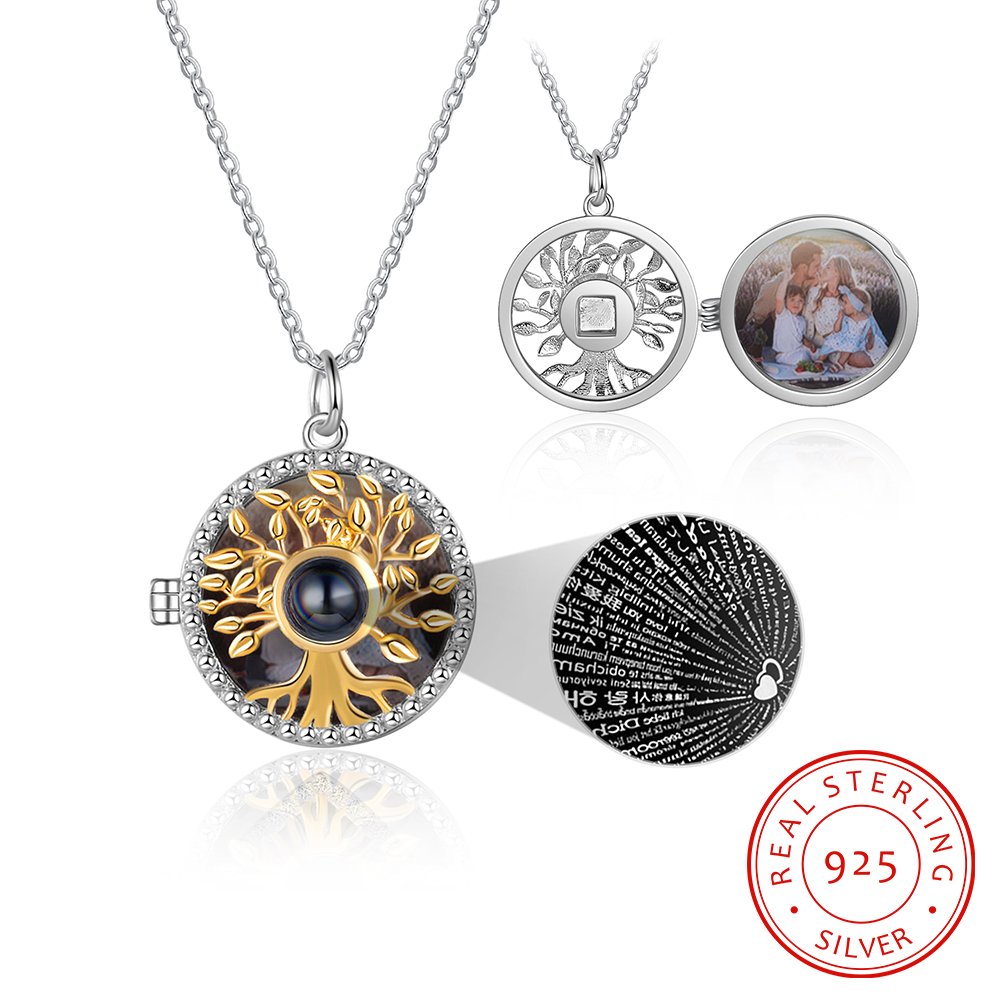 Personalised 100 Languages Projection Necklace Engraved  " I LOVE YOU"  Gifts For Her-Jessemade AU