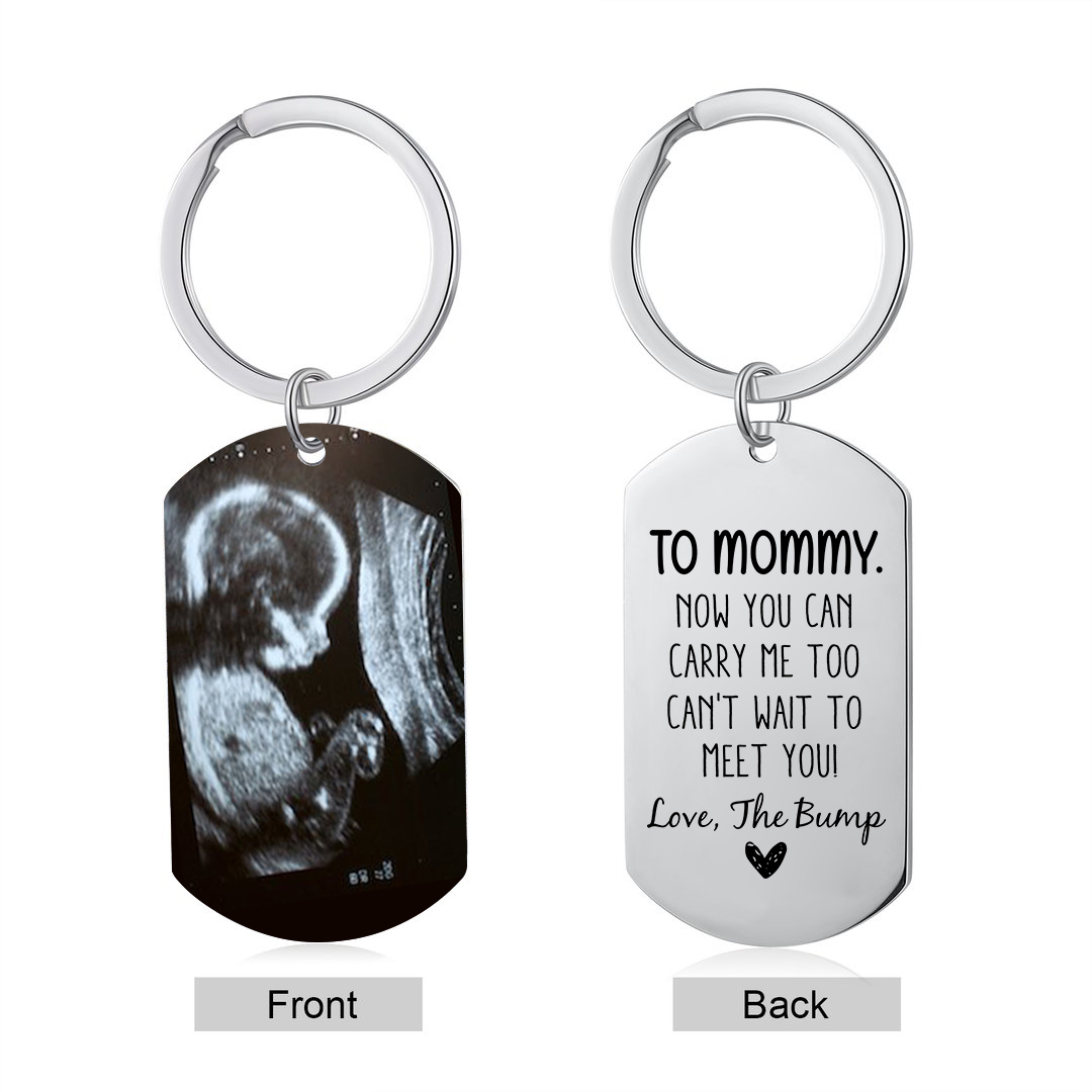 Personalised Photo Keychain Gifts For Daddy/Mommy/Mummy - Now You Can Carry Me Too. Can't Wait To Meet You!-Jessemade AU