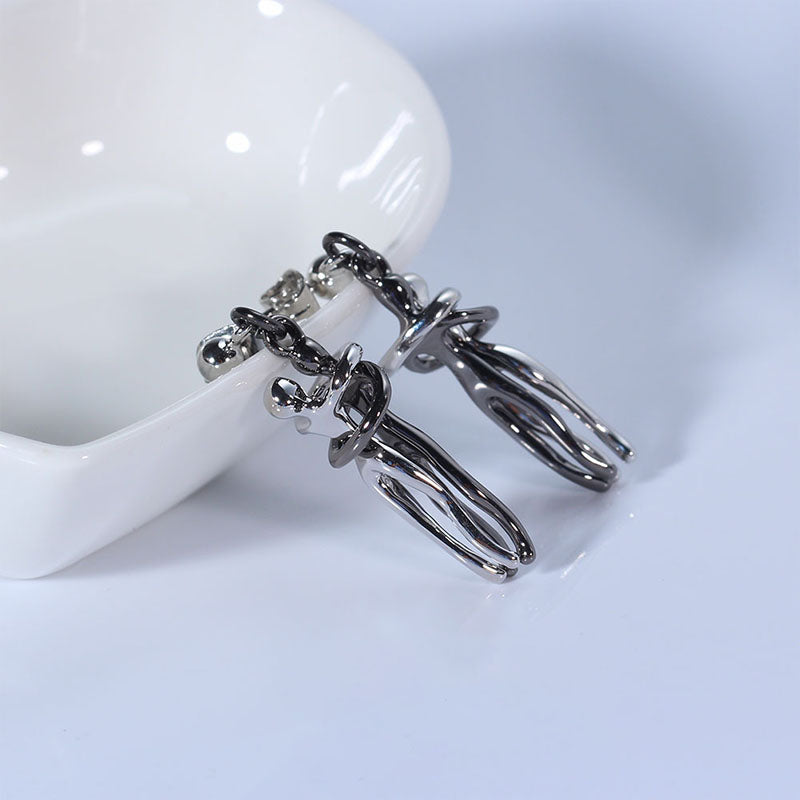 Jewelry Set Couple Hug Necklace and Earrings With Rose Box Valentine's Day Gifts for Couple