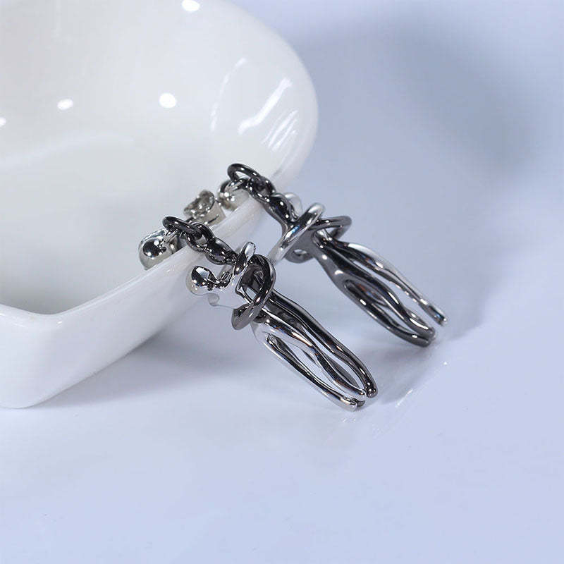 Jewelry Set Couple Hug Necklace and Earrings With Rose Box Valentine's Day Gifts for Couple-Jessemade AU