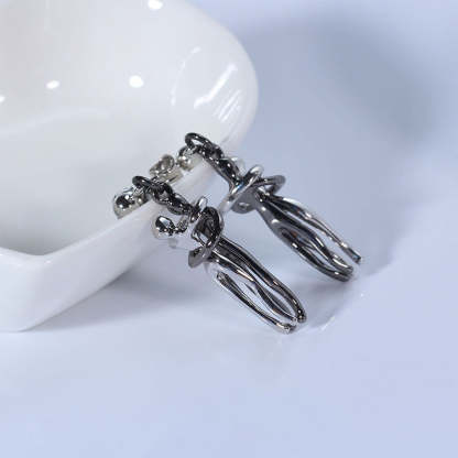 Jewelry Set Couple Hug Necklace and Earrings With Rose Box Valentine's Day Gifts for Couple-Jessemade AU