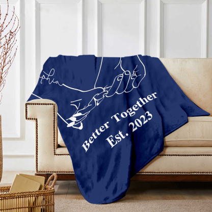 Personalised Couple Blanket Customised 2 Names & Date Blanket Pinky Swear Valentine's Day Anniversary Gift for Couples-Jessemade AU