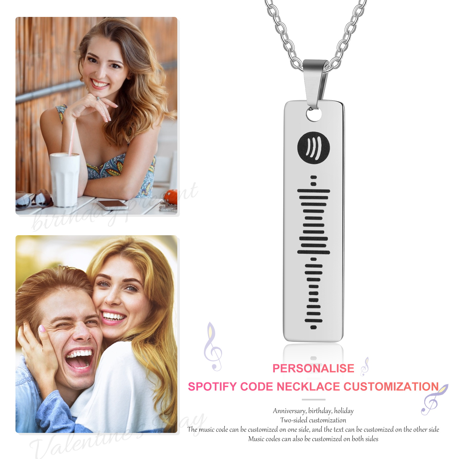 Customised Spotify code Women's Necklace For Lover-Jessemade AU
