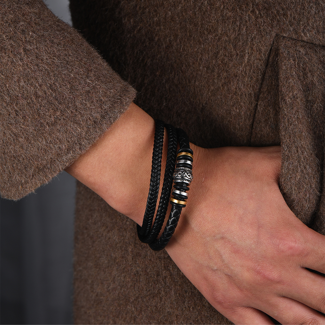 To My Man Leather Braided Bracelet - I Love You Forever And Always-Jessemade AU