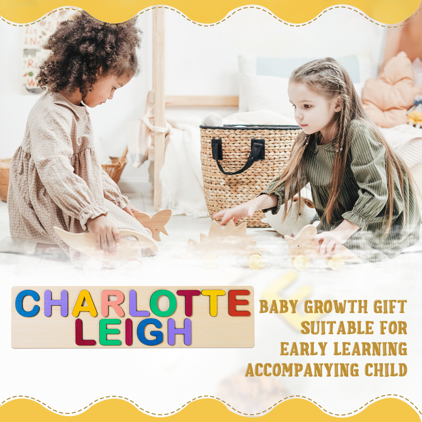 Personalised Kid's Wooden Name Alphabet Puzzle Toy for Toddlers Early Learning Child Toy-Jessemade AU