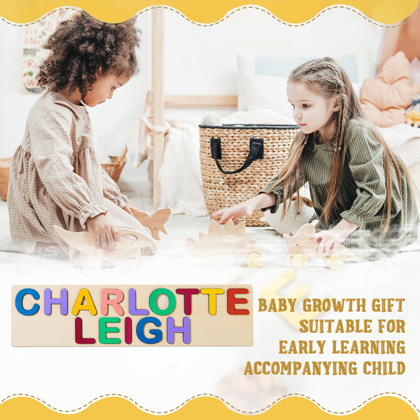 Personalised Kid's Wooden Name Alphabet Puzzle Toy for Toddlers Early Learning Child Toy-Jessemade AU