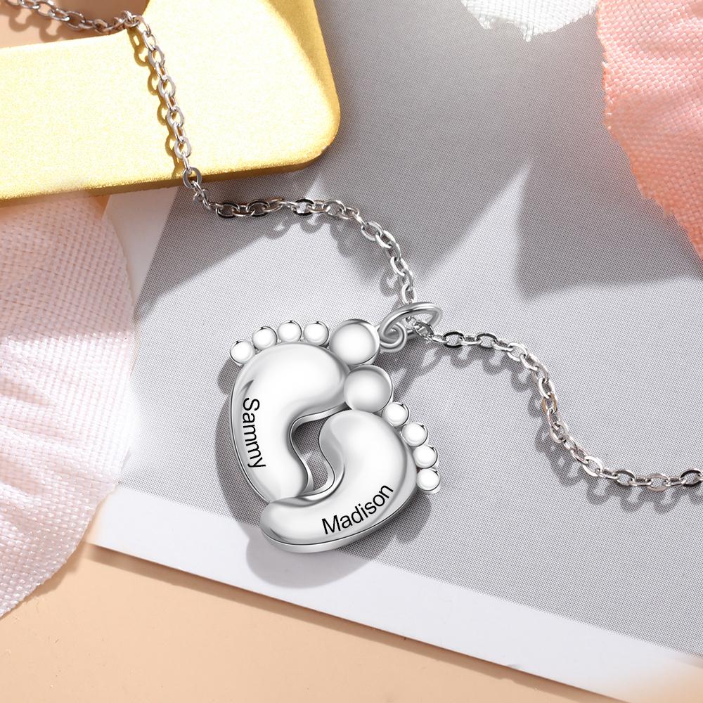 Baby Feet Personalised Infinity Necklace-Jessemade AU