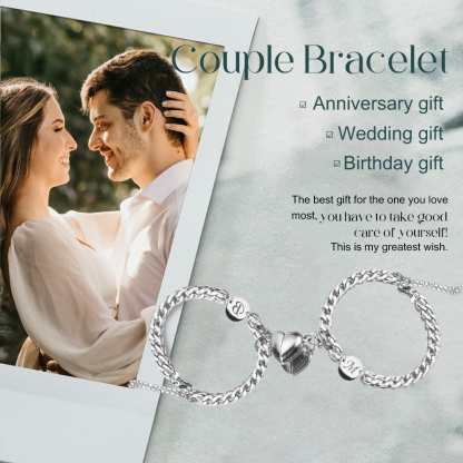 Couple Bracelets Set Customised 2 Letters Bracelet Stainless steel Adjustable Bracelet Valentine's Day Gift for Couples-Jessemade AU