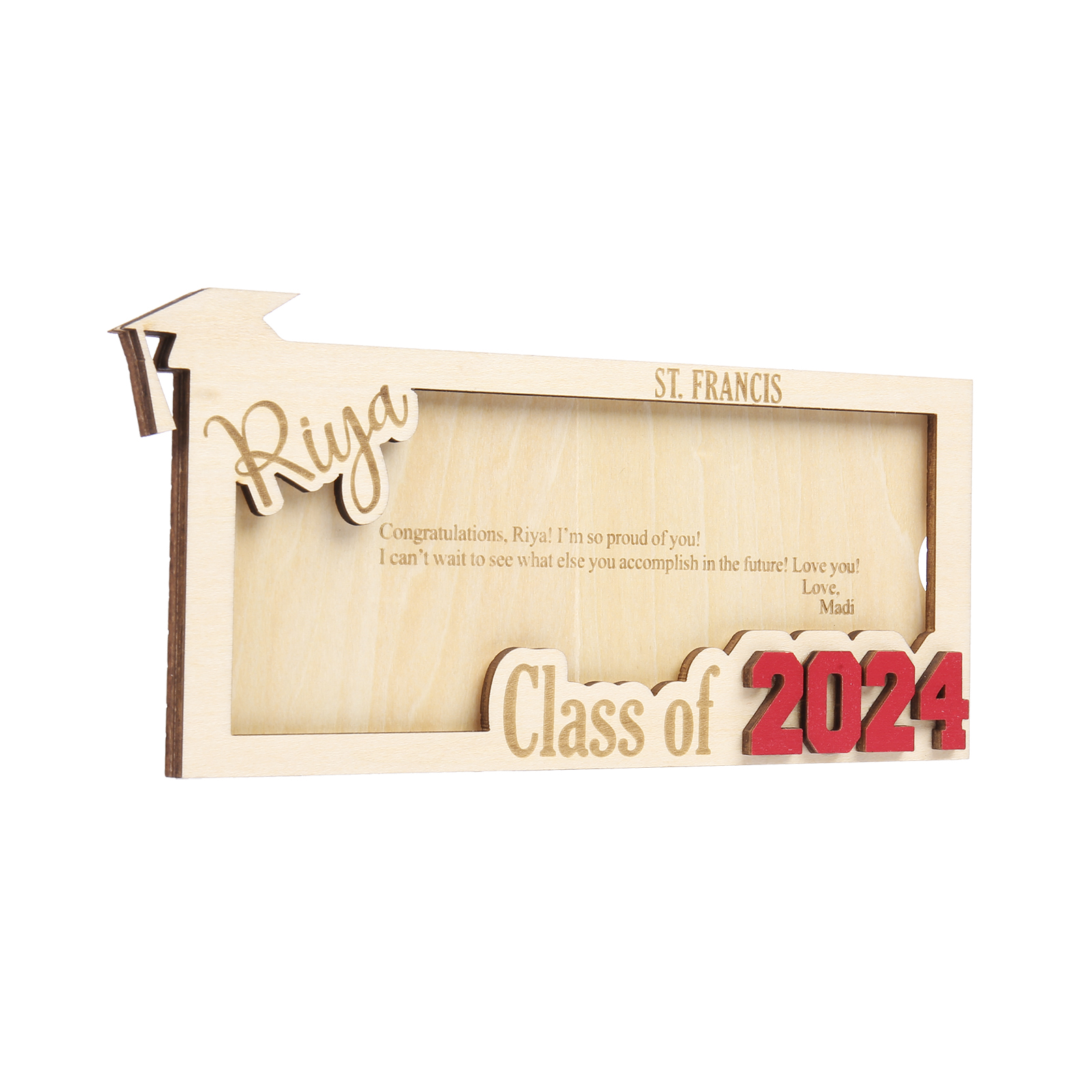 Class of 2024 Personalised Graduation Cash Clip Custom 1 Name & 2 Texts Cash Box Creative Gifts-Jessemade AU
