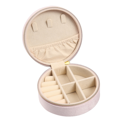 Personalised Name Jewelry Storage Box Custom Birth Flower Travel Jewelry Box Circle Box Gifts for Her-Jessemade AU