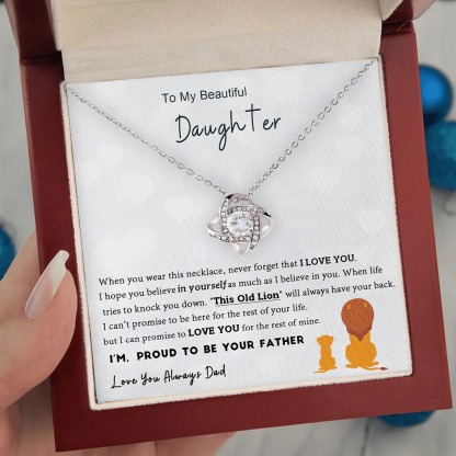 To My Beautiful Daughter Love Knot Necklace Dad to Daughter Necklace Special Birthday Gift for Daughter - I Will Love You Always-Jessemade AU
