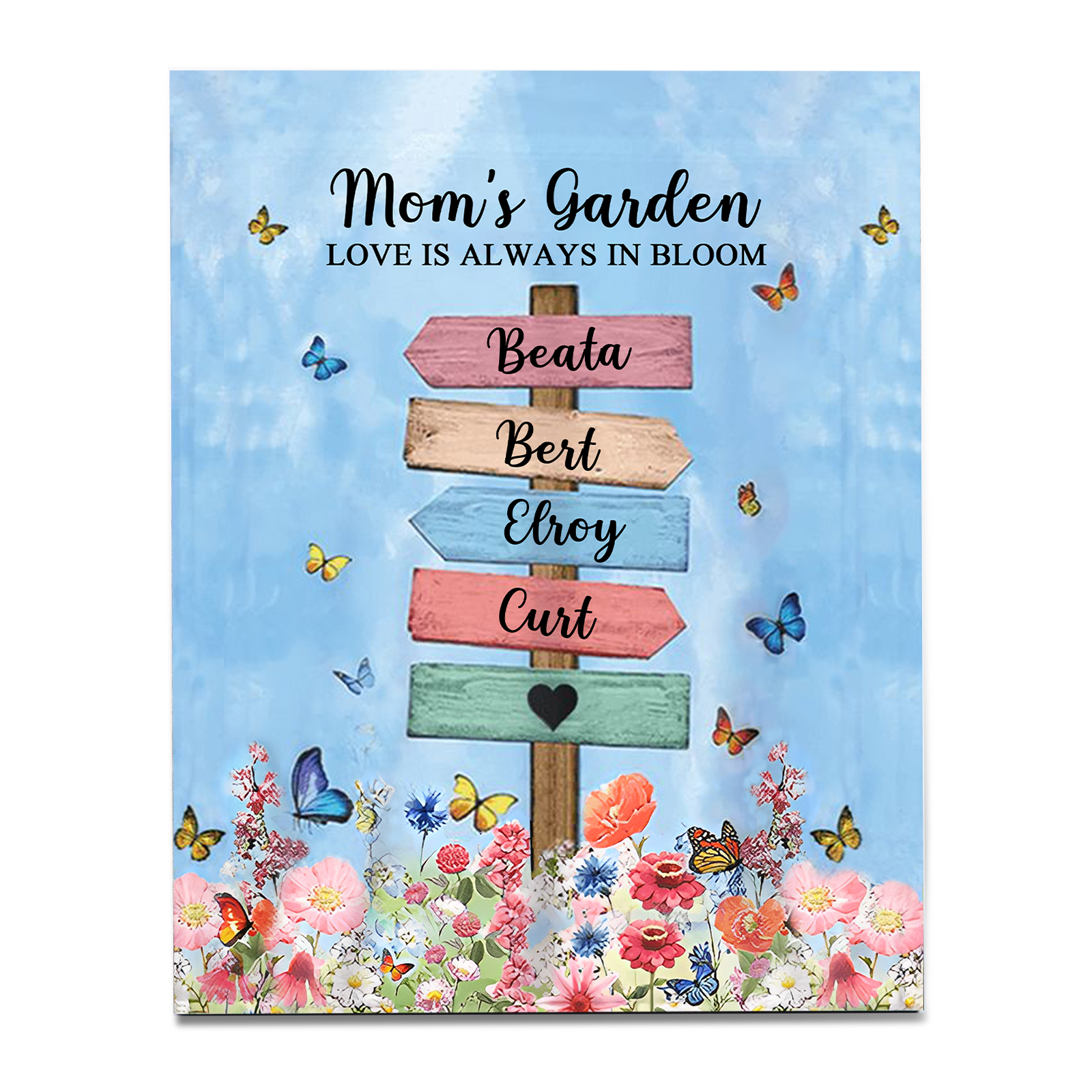 4 Names - Personalised Wooden Plaque Garden Custom Text Home Decoration Gift for Mother/Grandma-Jessemade AU