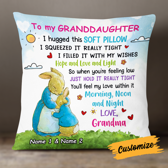 I Filled It With My Wishes, Rabbit Short Plush Pillow Case Easter Gifts For Granddaughter-Jessemade AU