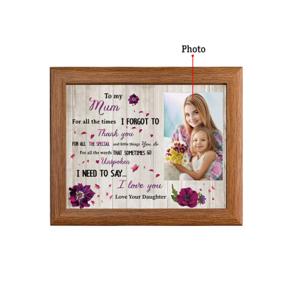 To My Mum Personalised Photo Frame With Light Gifts For Mother “I NEED TO SAY... I love you”-Jessemade AU
