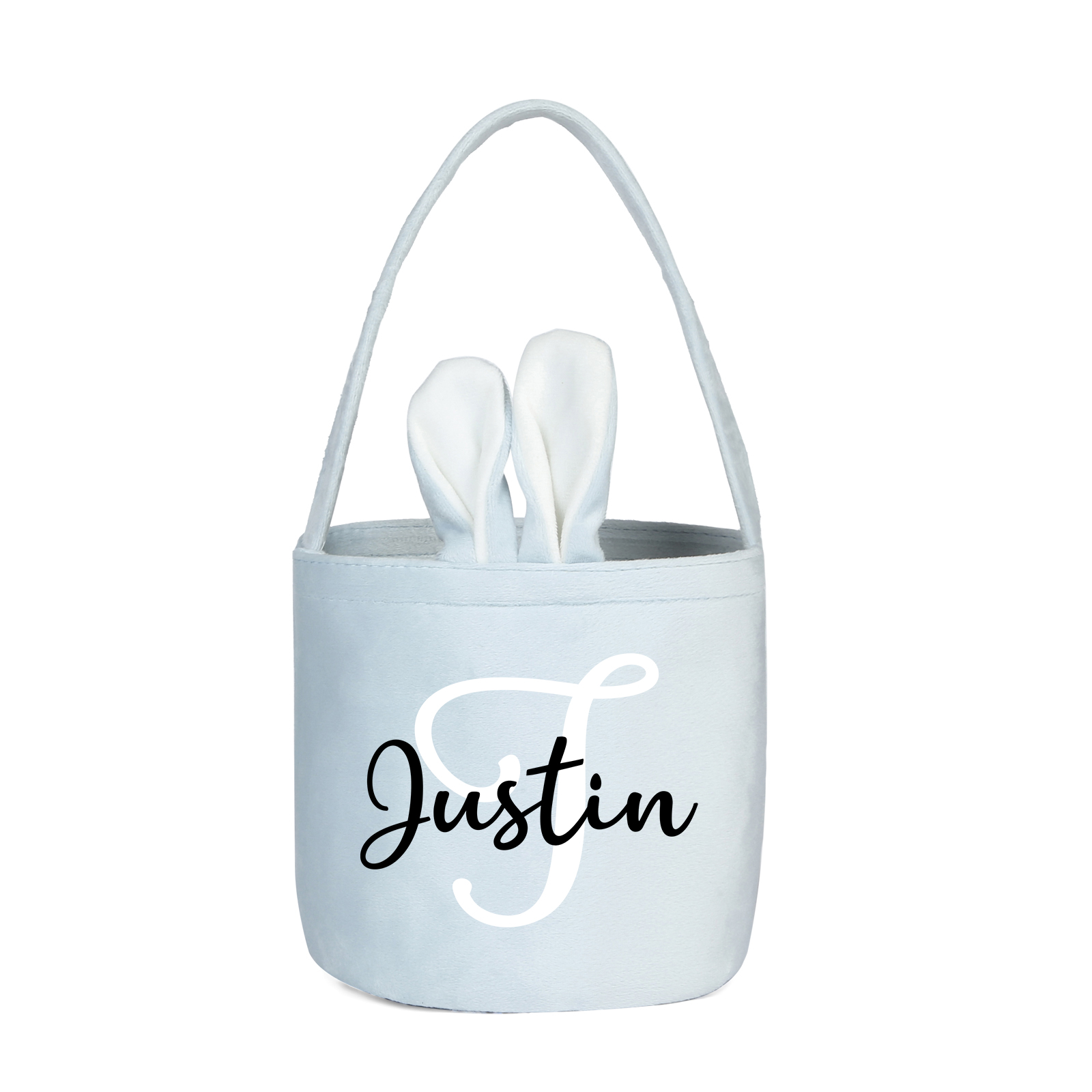 Personalised Bunny Tote Bag Customised with Name & Letter Bucket Bag Bunny Basket Easter Gifts-Jessemade AU