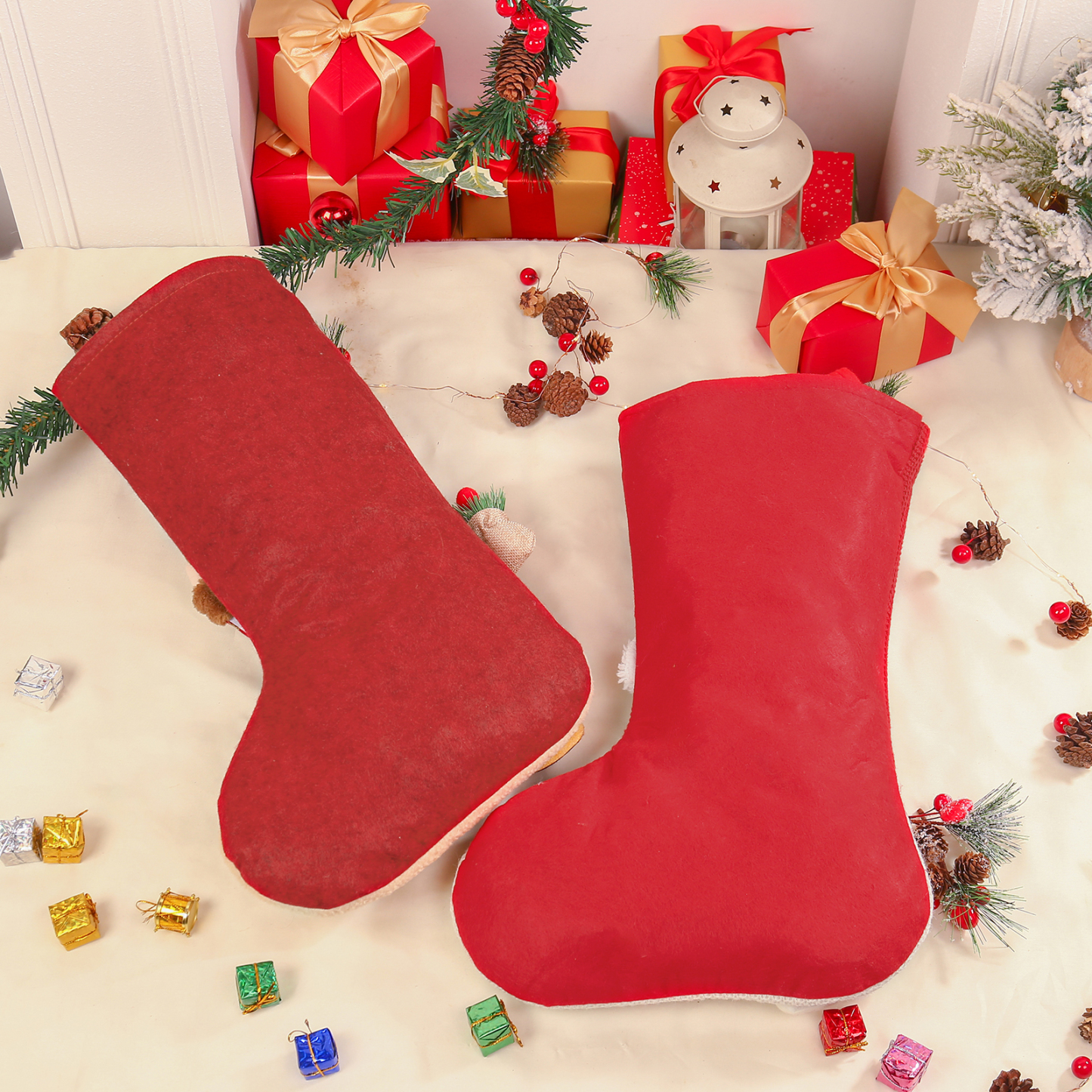 Personalised Christmas Stockings Ornaments Custom 1 Name Christmas Socks Gifts for Family Friends-Jessemade AU