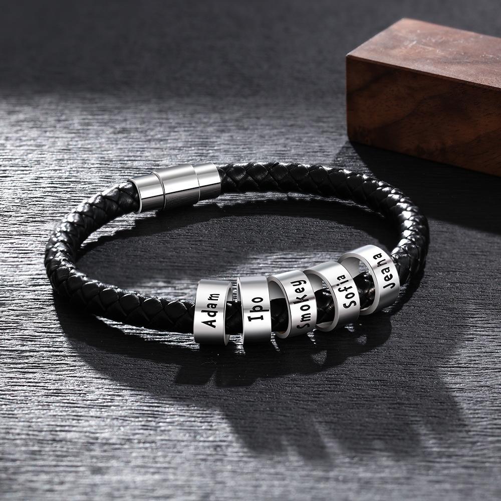 Personalised Men's Bracelets With 5 Beads Gift for Dad-Jessemade AU