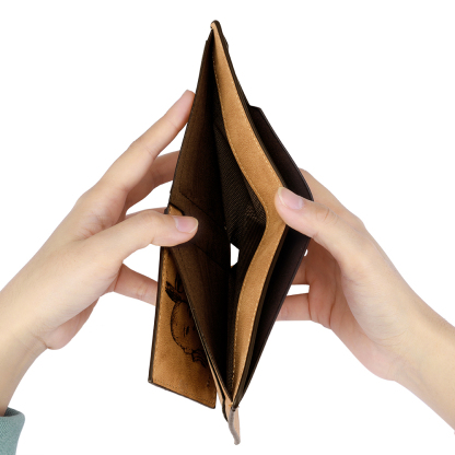 Personalised Leather Wallet Engraved Photo Short Purse Folding Wallet Gifts For Men-Jessemade AU