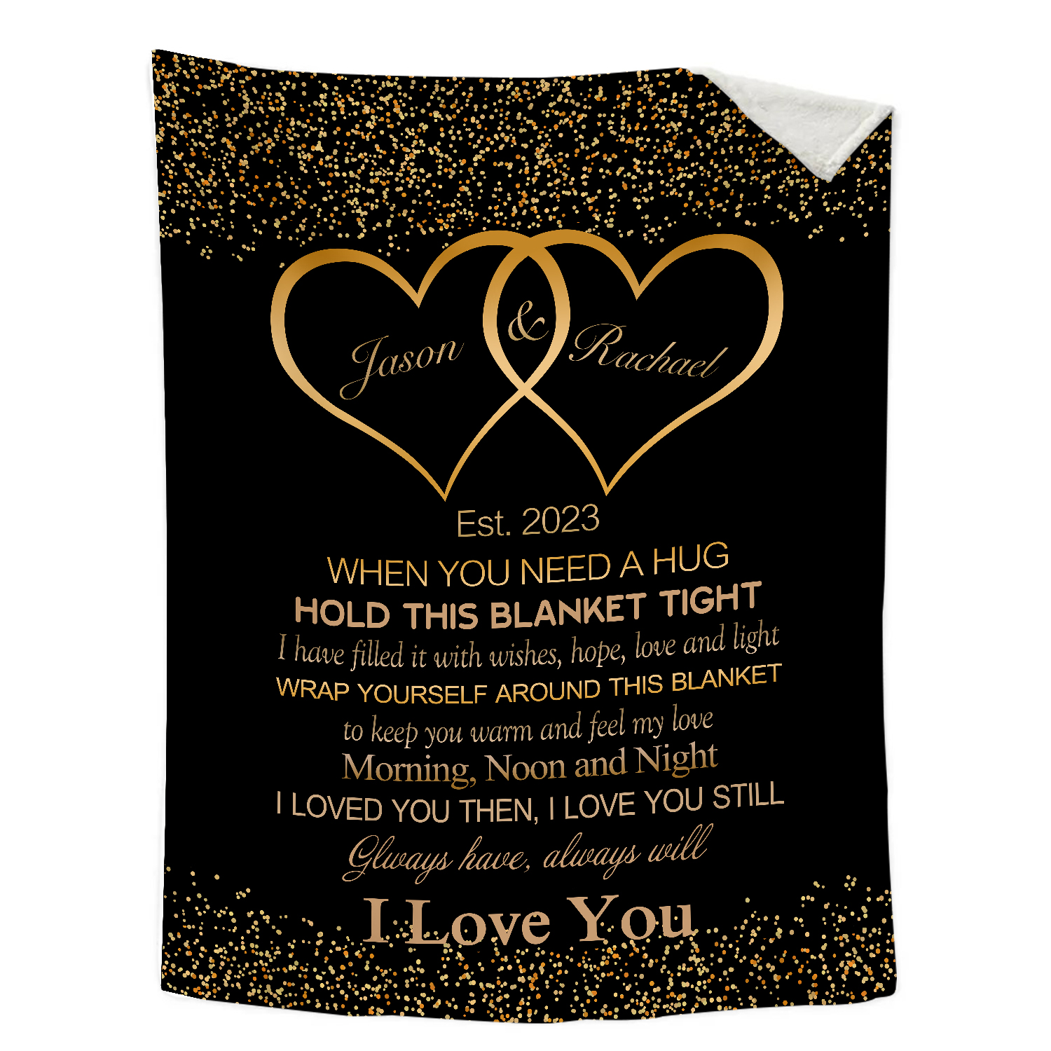 Personalised Couple Blanket Customised 2 Names Blanket Valentine's Day Anniversary Gift for Couples-Jessemade AU