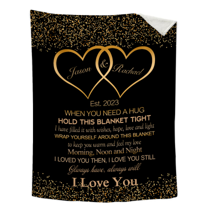 Personalised Couple Blanket Customised 2 Names Blanket Valentine's Day Anniversary Gift for Couples-Jessemade AU