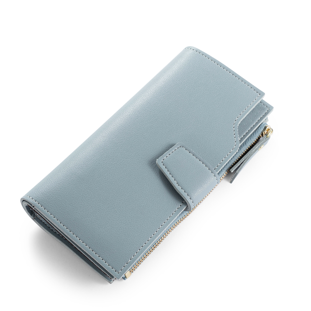 Blue Personalised Leather Wallet Engraved Photo Long Purse Gifts For Women-Jessemade AU