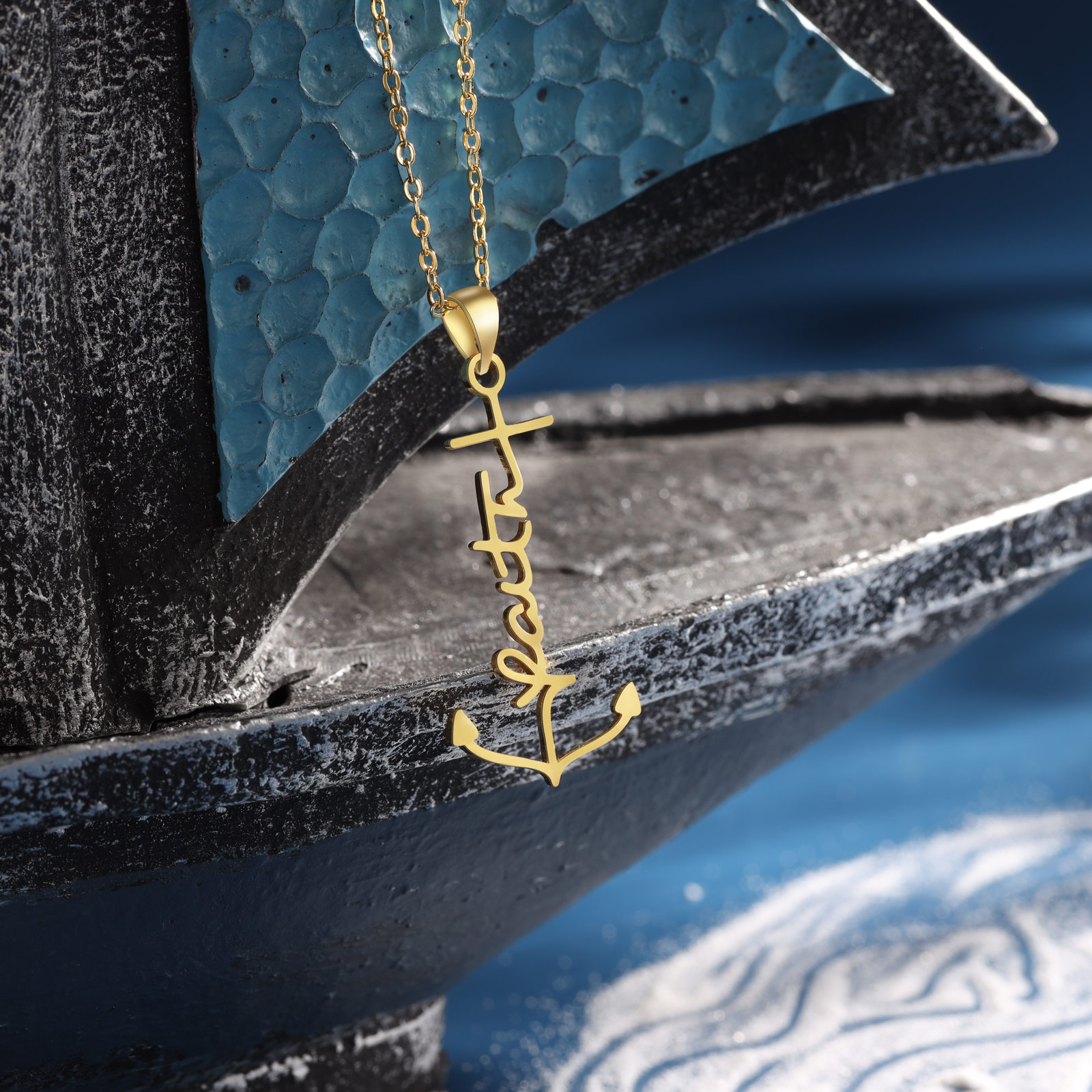 Anchor Name Necklace Personalised Name Necklaces Gift For Her-Jessemade AU