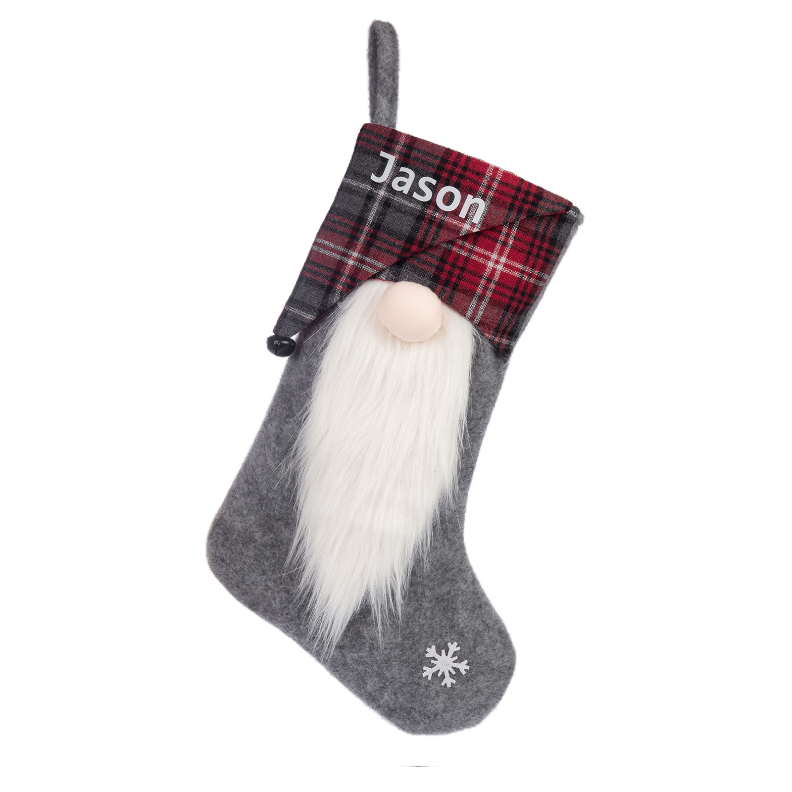 Custom 1 Name Christmas Stocking Ornaments Gray Christmas socks Personalised Christmas Gifts for Family Friends-Jessemade AU