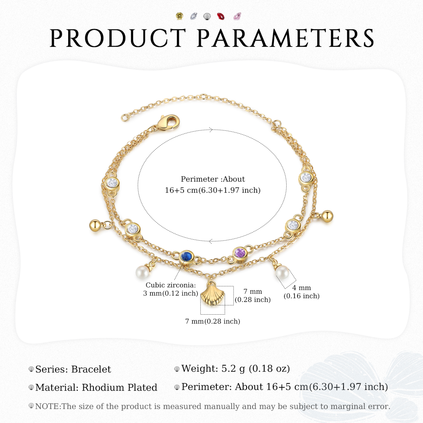 Personalised Women's Bracelet Custom 2 Birthstones Bracelet Gold Adjustable Bracelet Birthday Gift for Her-Jessemade AU