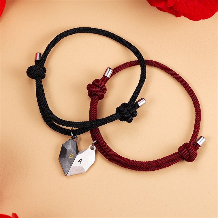 Personalised Two Souls One Heart Bracelet Magnetic Bracelet Set for Couple-Jessemade AU