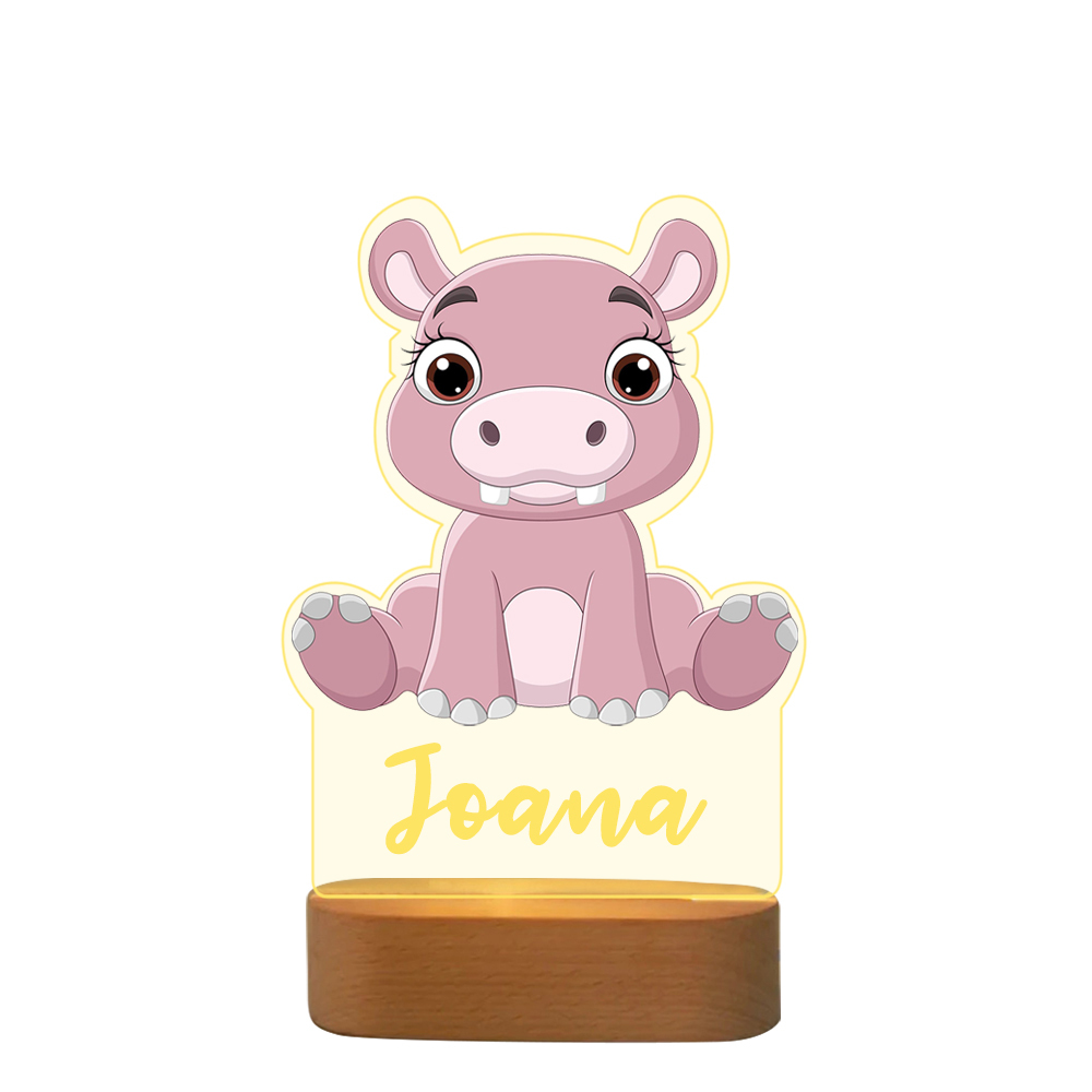 Custom Pink Cow Night Light with Name LED Lamp Gifts For Kids-Jessemade AU