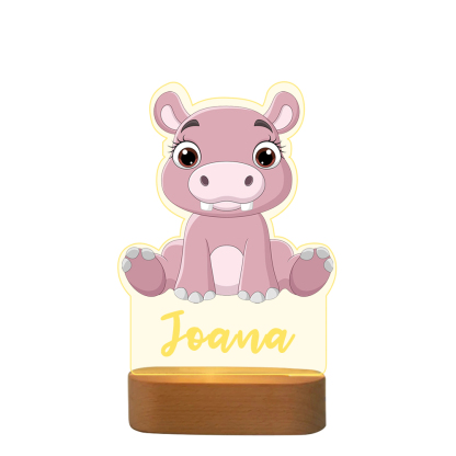 Custom Pink Cow Night Light with Name LED Lamp Gifts For Kids-Jessemade AU