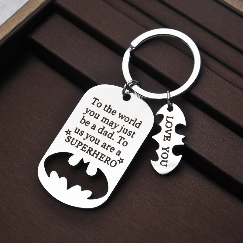 Father Keychain You Are A Superhero Bat Keychain Father's Day Gifts-Jessemade AU