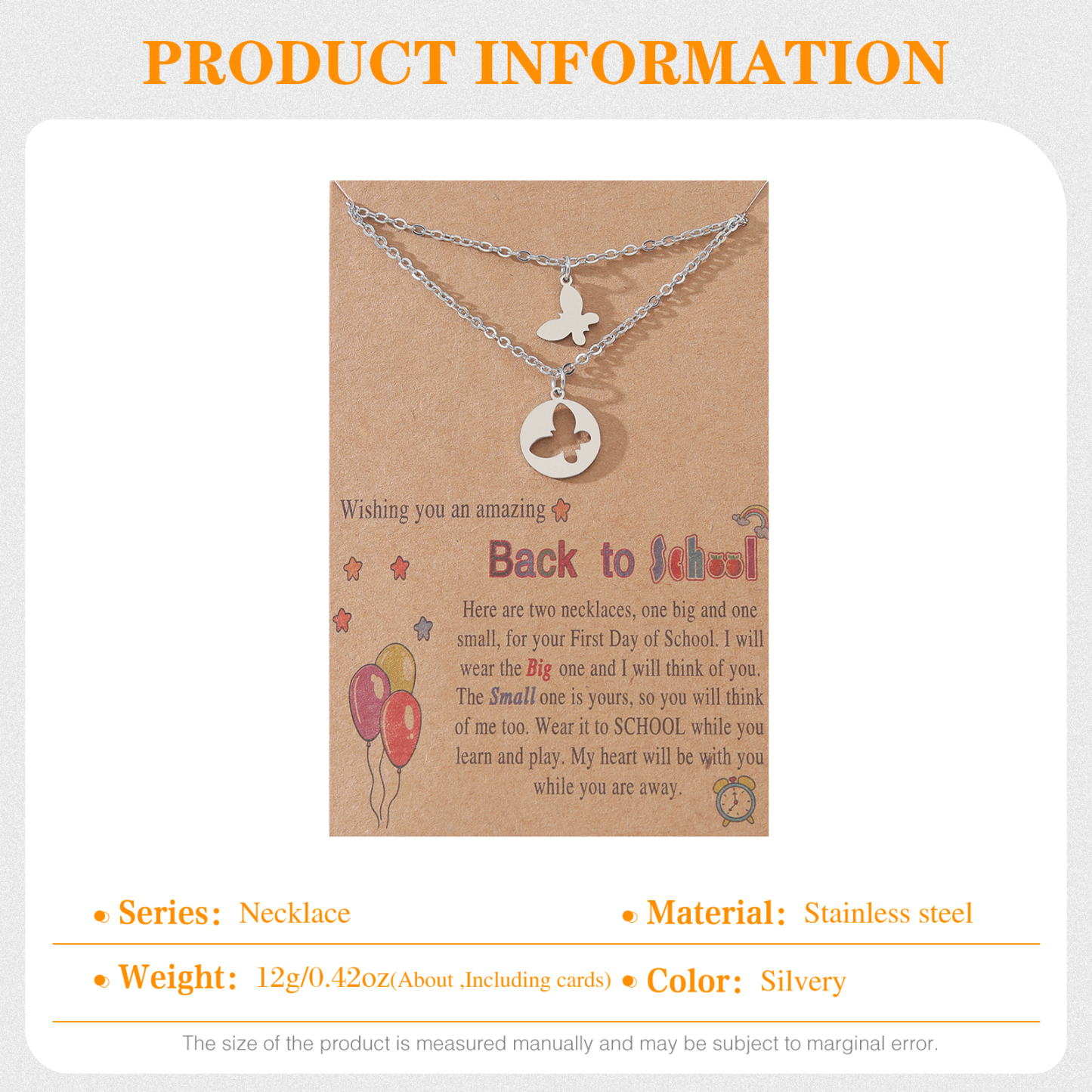 Necklaces for Women Dainty Teen Butterfly Necklaces Size Adjustable for Mother and Daughter-Jessemade AU