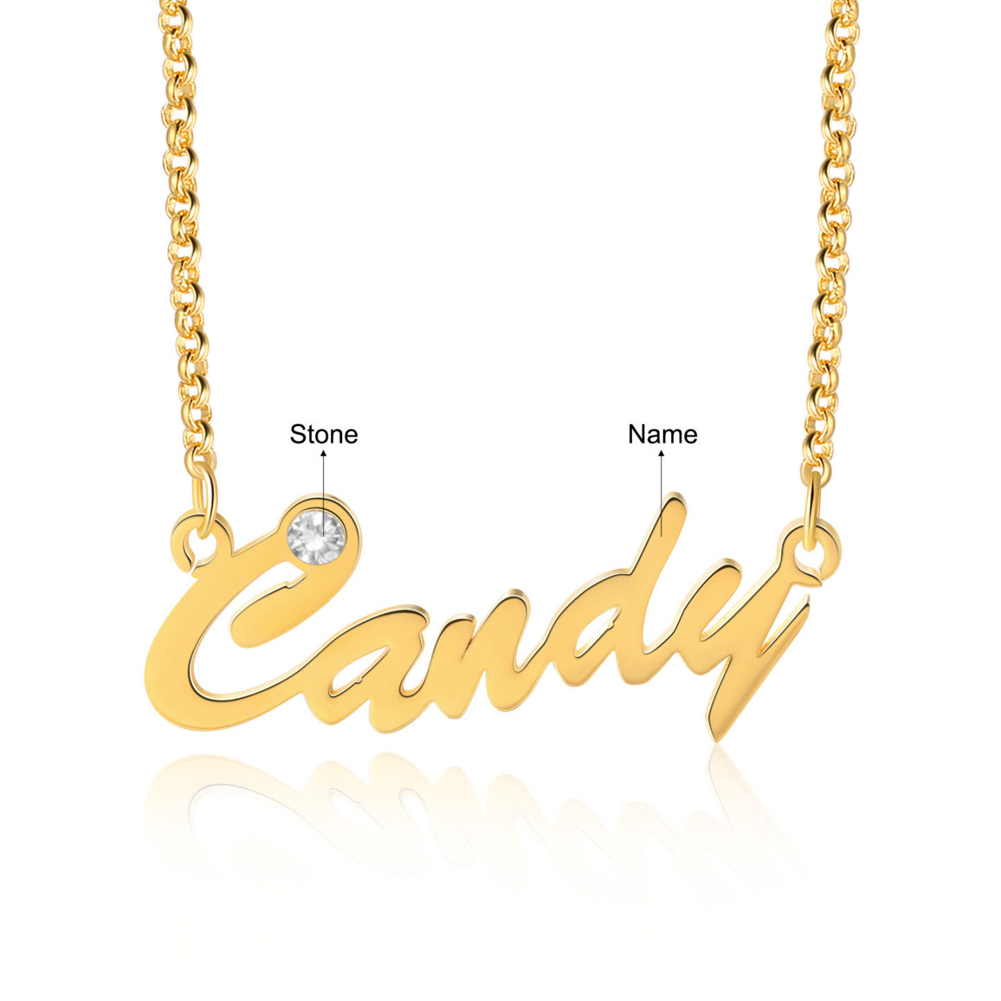 Personalised Necklace With Birthstone Custom 1 Name Necklace Gift For Women-Jessemade AU