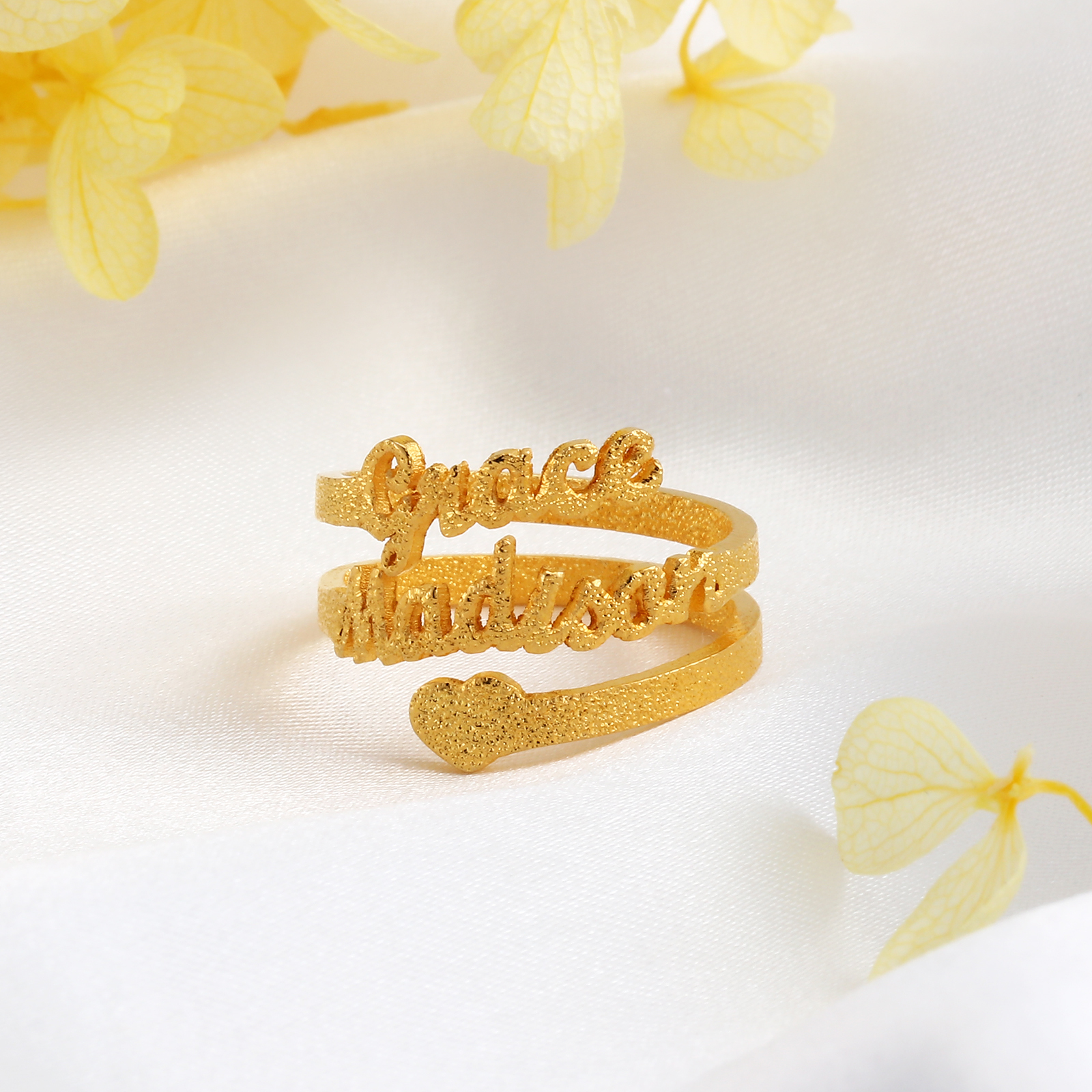 Personalised Family Name Ring Custom 2 Names Gifts For Women-Jessemade AU