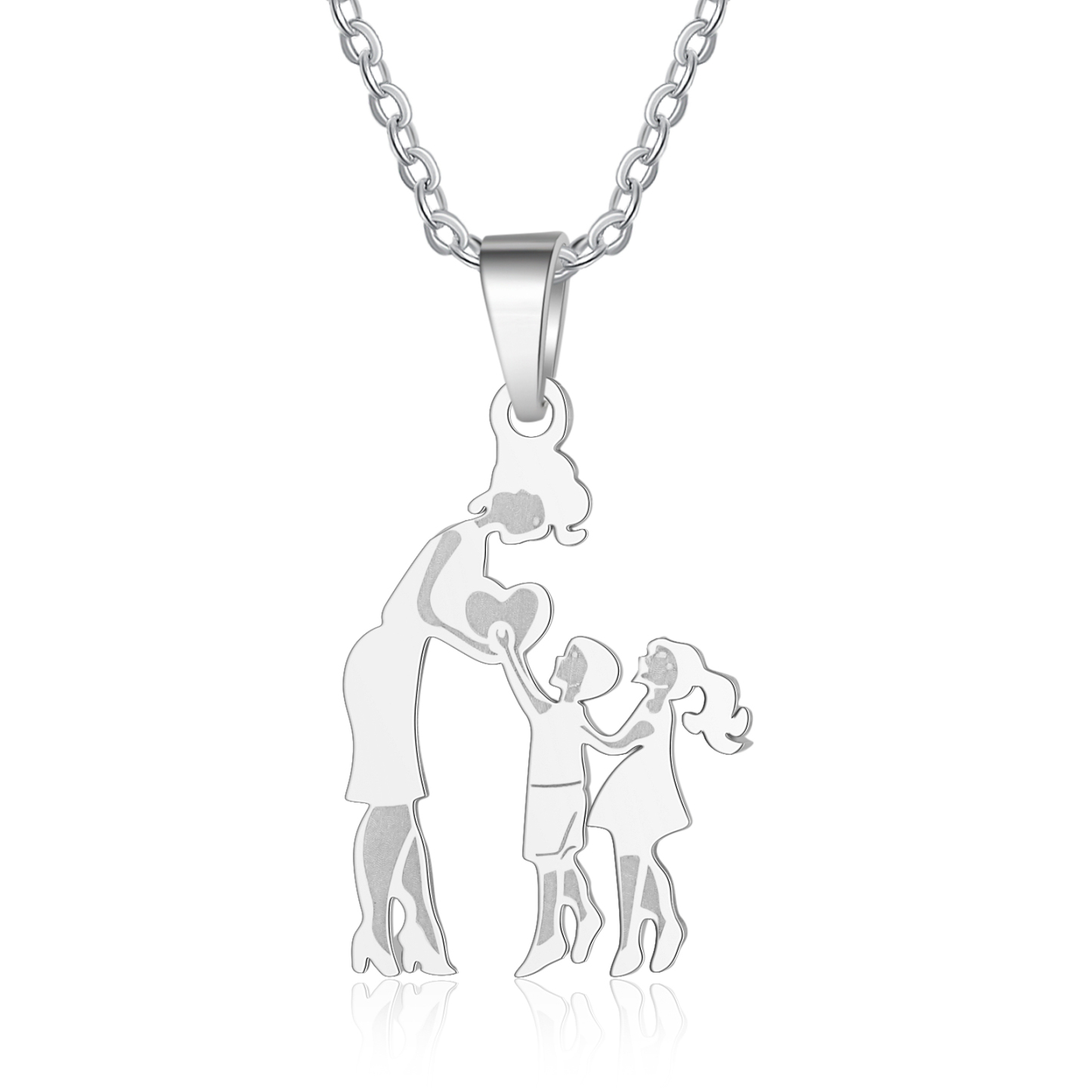 Women Necklace Mother & Son & Daughter Pendant Necklace Stainless Steel Mother's Day Gifts for Mum-Jessemade AU