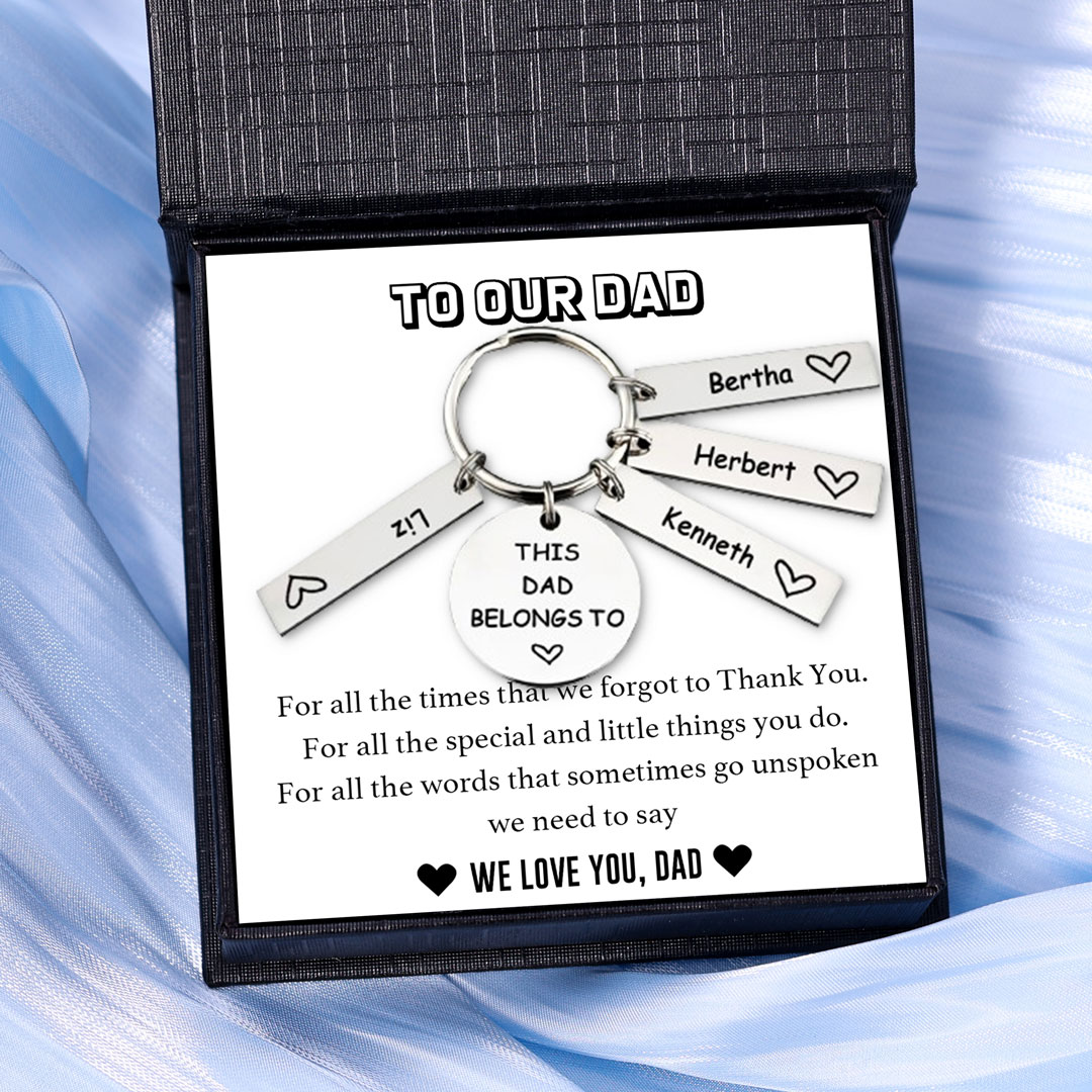 4 Names - Personalised Name Keychain Stainless Steel Keychain Special Gift for Mummy/Dad-Jessemade AU